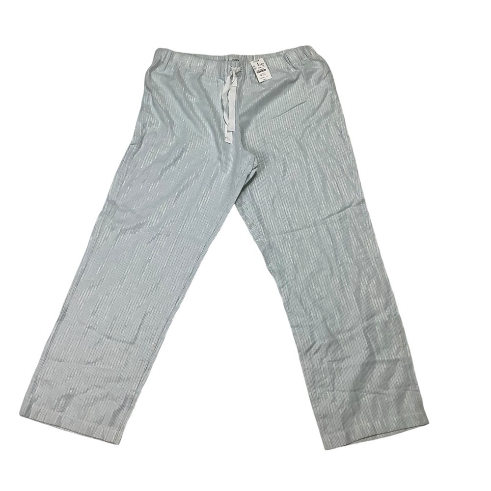 NWT J Crew Factory Pajama Pants Sz Large Blue White Striped